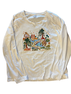 J. Crew Collector Tee Central Park NYC Long Sleeve Graphic T-Shirt XL